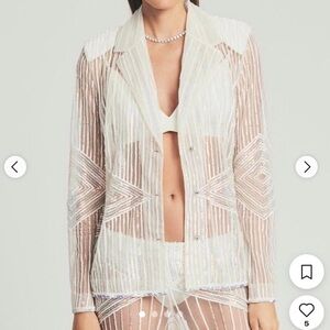 Retrofete Matilda Sheer Sequined Blazer